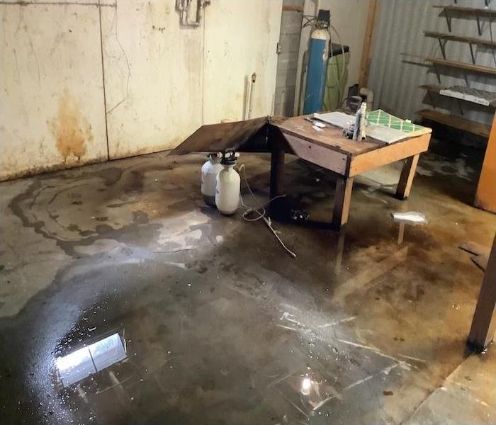 basement with water damage